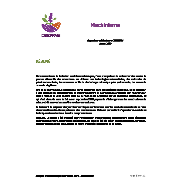 CR 2023 - Machinisme