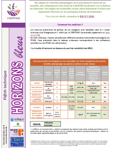 Flash Horizons bleus du 23 avril 2026 - Chenilles phytophages, cochenilles et Arima