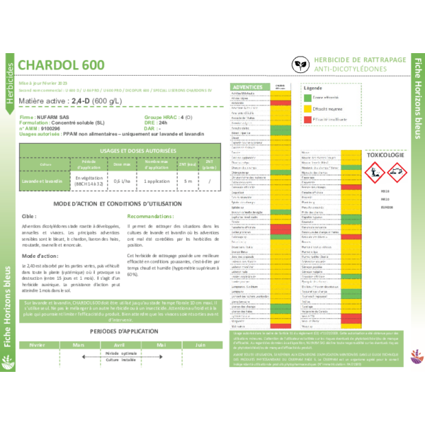 Fiche Herbicide CHARDOL 600