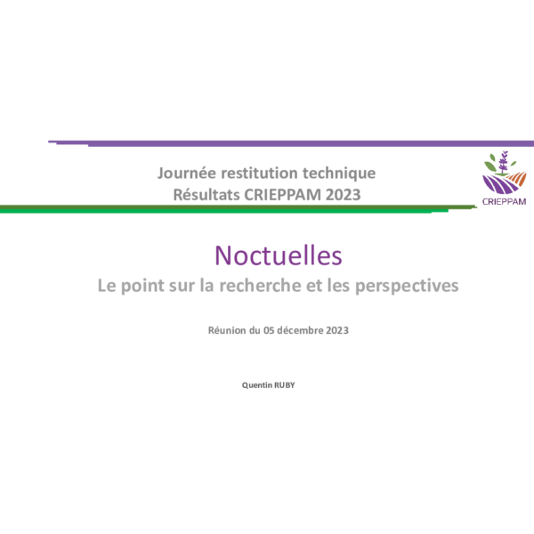 Présentation "Noctuelles" journée technique du 5/12/2023