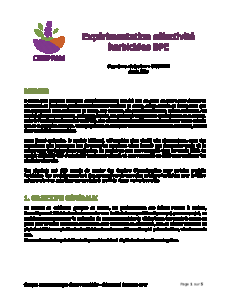 Expérimentation sélectivité herbicides BPE