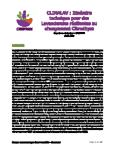 CLIMALAV : Itinéraire technique pour des Lavanderaies résilientes au changement Climatique