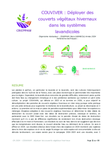 COUVIVER : Déployer des couverts végétaux hivernaux dans les systèmes lavandicoles