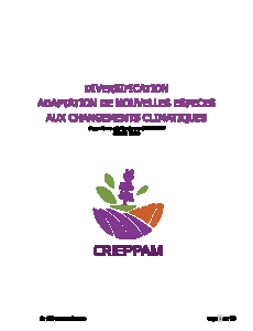 DIVERSIFICATION ADAPTATION DE NOUVELLES ESPECES AUX CHANGEMENTS CLIMATIQUES