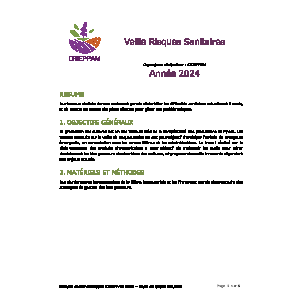 Veille Risques Sanitaires